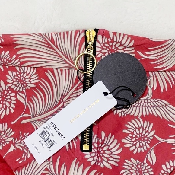 NWT Amuse Society Chicas High Waisted Floral Zip Front Cheeky Bikini Bottoms - Picture 7 of 7